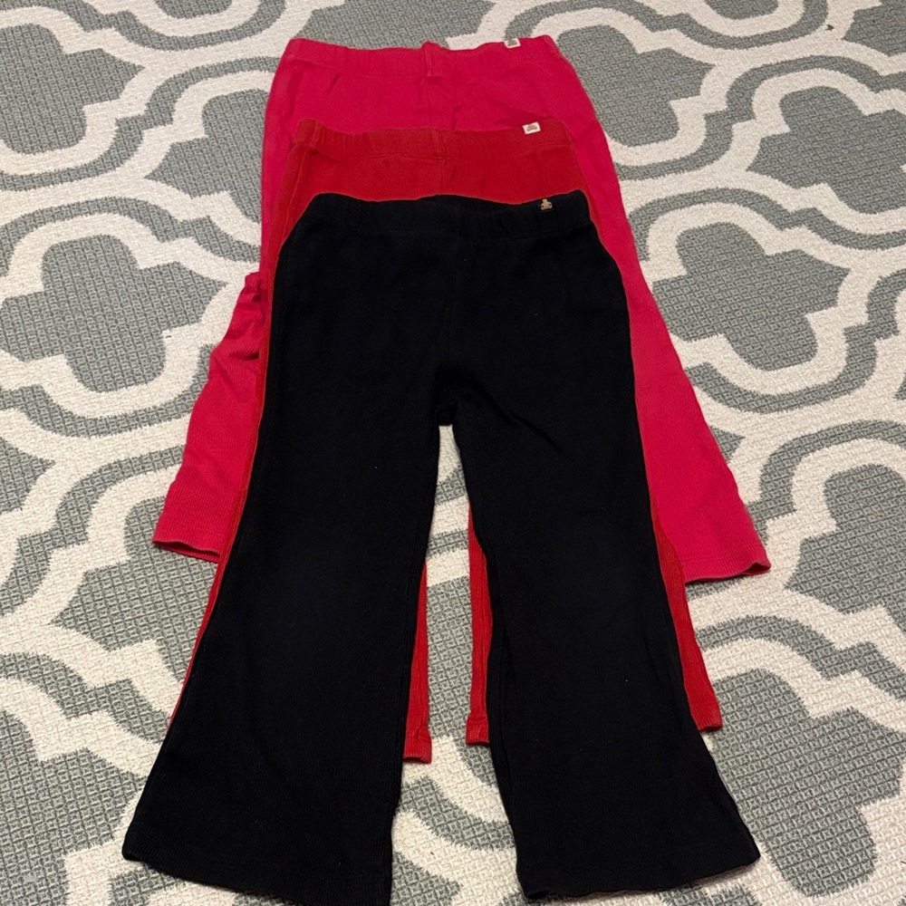 Baby Gap Knit Bootcut Pants Trio - Black, Red and Pink